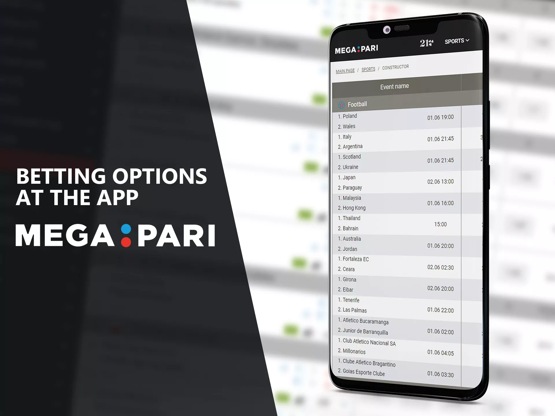 Place prematch or live bets on the match in the Megapari app.